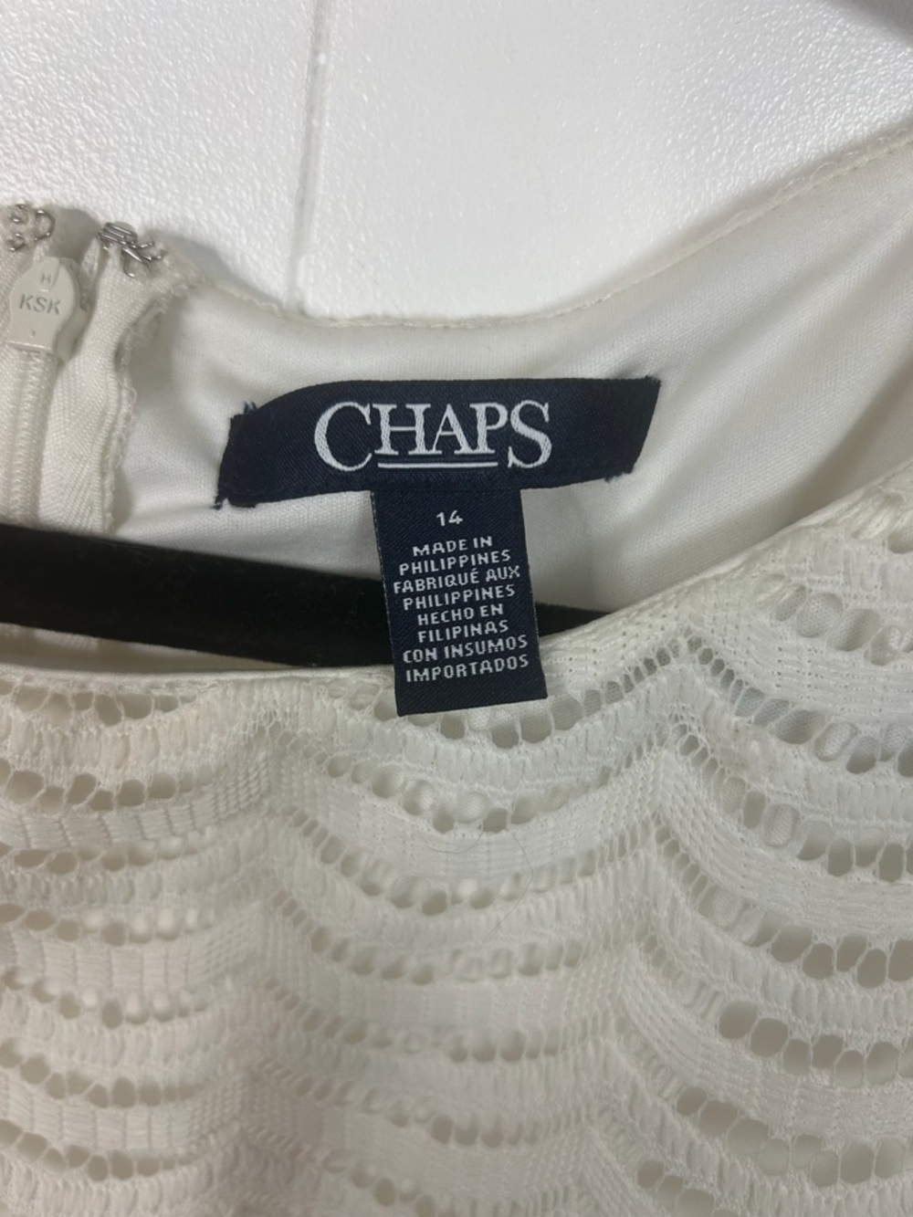 Chaps White Lace Sheath Dress Sleeveless Knee Length Women Size 14 New NWT - Picture 7 of 12
